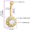 Jewelry Avalanche Women's 14K Gold Lotus Flower 14G Belly Button Ring with 0.87cttw Round Moissanites - 3 of 4