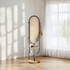 Modern 3-in-1 Full-Length Floor Mirror, Standing Full Body Mirror in Oak Beige and Ink Black - Inspired by Award-Winning Design - 3 of 3