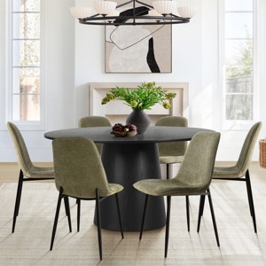 Set of 6 Modern Upholstered Dining Chairs with Fabric Seats and Metal Legs, Padded Kitchen Chairs for Table or Dining Room-Maison Boucle - 1 of 4