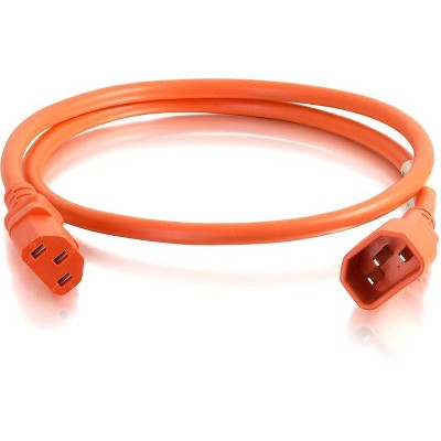 C2G 10ft 14AWG Power Cord (IEC320C14 to IEC320C13) - Orange - For PDU, Switch, Server - 250 V AC / 15 A