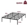 GustoWave Metal Platform Bed Frame Heavy Duty with Non Slip Mattress Gaskets, Metal Slats Support, No Box Spring Needed, Mattress Holder - 2 of 4