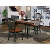 HomeStock 3-Piece Black and Cherry Finish Solid Wood Top With Dropleaf Dining Table Set - 2 of 4