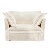 Grungis Corduroy Deep Seat Single Sofa with Back Cushion & Throw Pillows,Slip-covered Comfortable Futon Armchair for Living Room & Bedroom - 3 of 4