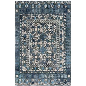 Anatolia AN410 Handmade Tufted Area Rug - Navy/Beige - 6' X 9' - Safavieh - 1 of 4