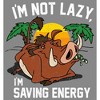 Boy's Lion King Pumbaa I'm Not Lazy I'm Saving Energy Performance Tee - 2 of 4