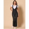 Allegra K Women's Casual Denim V Neck Zip Up Bell Bottom Jeans Jumpsuits - 4 of 4