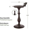 Good Directions 32" Classic Pedestal Bird Bath with Fairy - Bronze - 3 of 3