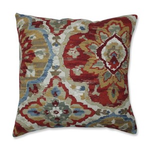 Zari Harvest Mini Square Throw Pillow Red - Pillow Perfect, Red Blue
