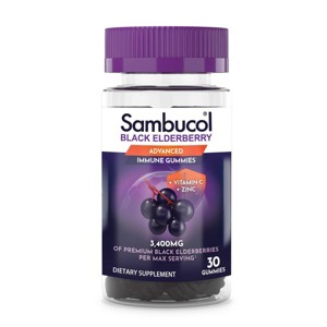 Sambucol Black Elderberry Immune Support Vegan Gummies with Vitamin C and Zinc - 30ct - 1 of 4