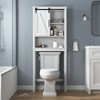 Over The Toilet Storage Cabinet with Adjustable Shelf and Door, Bathroom Space Saver Organizer Above Toilet, Free Standing Toilet Rack - 2 of 4