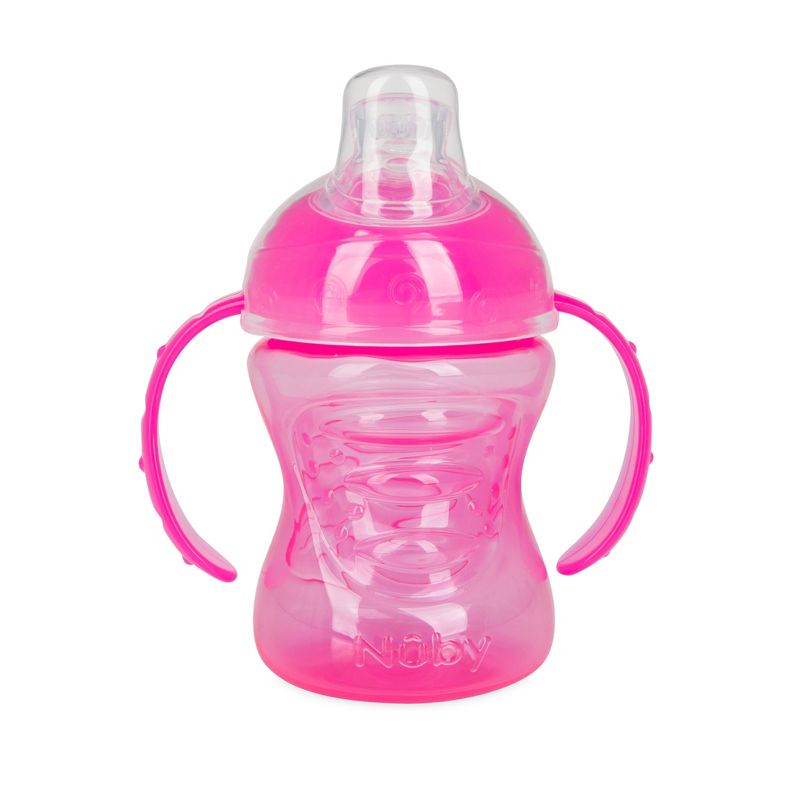 Nuby No Spill Super Spout Trainer Cup - Bright Pink - 8oz, 1 of 6
