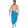 LA LEELA Men's Casual Vacation Pareo Sarong Wrap One Size Cerulean Plain - 2 of 3