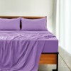 King Microfiber Sheets Hypoallergenic OEKO Tex Certified Solid Color Bed Sheet Set - Fitted Sheet, Flat Sheet + 2 Pillowcases  (PURPLE) - 2 of 4