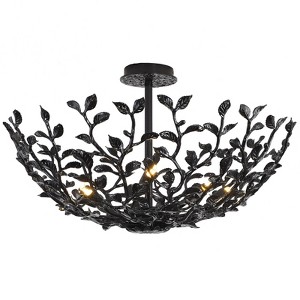 CityFurn 6-Light Modern Farmhouse Black Semi-Flush Mount Ceiling Light for Entryway - 1 of 4