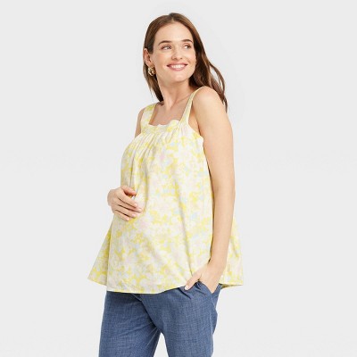 The Nines by HATCH™ Cotton Maternity Tank Top Yellow Floral 
