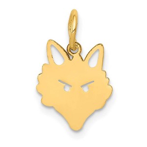 Black Bow Jewelry 14k Yellow Gold Polished Fox Head Charm or Pendant - 1 of 4