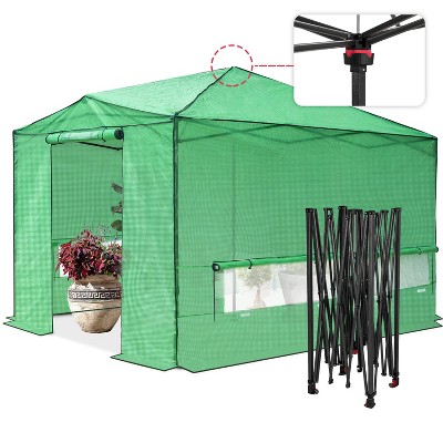 EAGLE PEAK 12'x8' Portable Large Walk-in Greenhouse, Roll-Up Zipper Entry Doors and Side Windows
