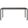 vidaXL Garden Dining Table Brown 74.8x35.4x29.5 in Poly Rattan - 3 of 4