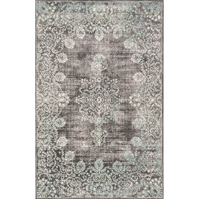 Nuloom Vintage Corene Area Rug 8' in Teal Square