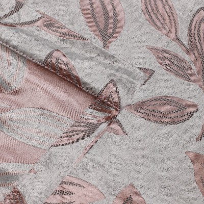 Bronze Polyester Blackout Grommet Curtains with Leaf Design