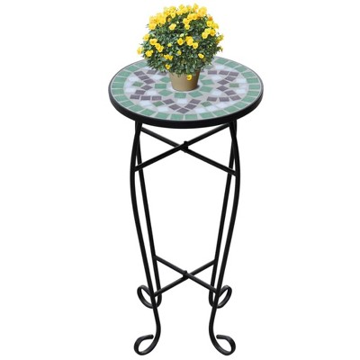 vidaXL Plant Stand Terracotta and Black Iron and Ceramic Small Durable