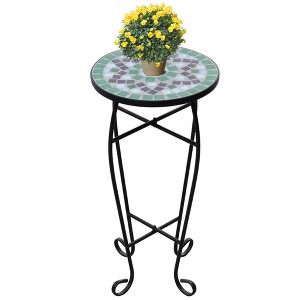 vidaXL Plant Stand Terracotta and Black Iron and Ceramic Small Durable - 1 of 4