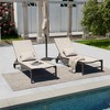 Pellebant Outdoor Wheel Adjustable Chaise 5 Reclinig Position Aluminum Sun Lounger - 2 of 4
