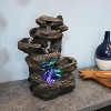 Sunnydaze Indoor Home Office 6-Tiered Staggered Rock Falls Tabletop Water Fountain with Colored LED Lights - 13" - image 2 of 4