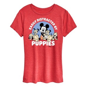 Women's - Disney Classics - Easily Distracted By Puppies Short Sleeve Graphic T-Shirt - 1 of 4