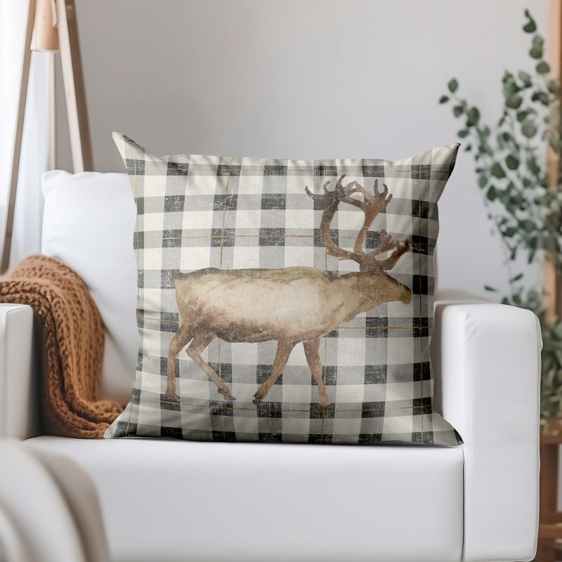 Santas Deer Ii by Pi Holiday Collection - Minimalist Throw Pillow, 1 of 12