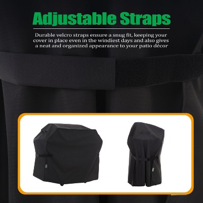 Premium Black Waterproof Outdoor Grill Cover with Strap Closure