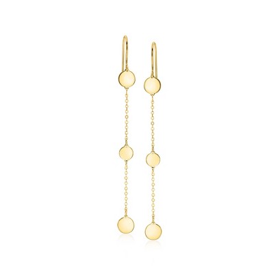 Ross-Simons Italian 10kt Yellow Gold Circle-Station Drop Earrings