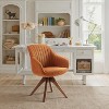 Art Leon Comfortable Fabric Swivel Accent Chair with Solid Oak Wood Legs - 3 of 3