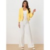 INSPIRE CHIC Women's Open Front Office Long Sleeve Lightweight Printed Floral Crop Suit Blazer - 3 of 4
