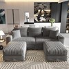 82.7'' Plush Corduroy U-Shaped Sectional Sofas with 2 Movable Ottomans, Deep Seat and Convertible Lounge Chair - 2 of 4