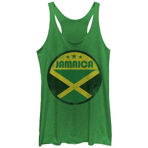 Women's Lost Gods Jamaica Flag Circle Racerback Tank Top - 1 of 3