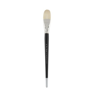 Creative Mark Pro Stroke Premium White Chungking Hog Bristle Artist Paint Brush - Filbert - Natural Bristle Brush w/ Great Control Suitable for Oils,
