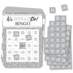 Big Dot of Happiness We Still Do - 25th Wedding Anniversary - Find the Guest Bingo Cards and Markers - Anniversary Party Bingo Game - Set of 18 - 1 of 4