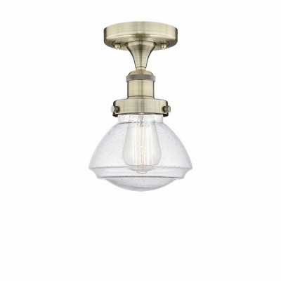 Olean - 1 Light Semi-Flush Mount In Art Deco Style-8.25 Inches Tall and 6.5 Inches Wide