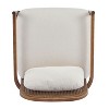 PAGED Set of 2 Accent Chair Comfy Armchair Mid-Century Modern Reading Chair with Wood Frame and Rattan Backrest for Living Room - 4 of 4
