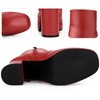 BLISSFUL STEP Squared Toe Platform Chunky Heels Ankle Boots for Women - 3 of 4