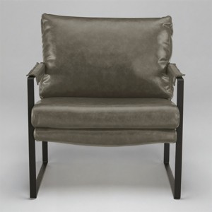 Art Leon Faux Leather Cushioned Seat and Back Accent Chair - 1 of 4