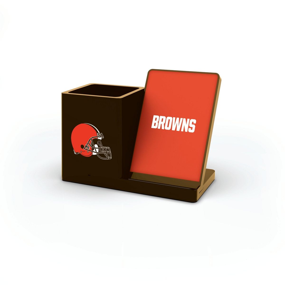 SOAR NFL Wireless Charging Phone Stand and Desktop Organizer- Cleveland Browns
