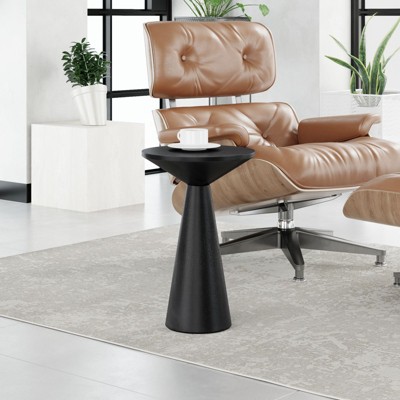 JIONJOY Rustic Round Pedestal Side Table - Farmhouse Martini Table with Tapered Base for Living Room, Bedroom or Small Spaces