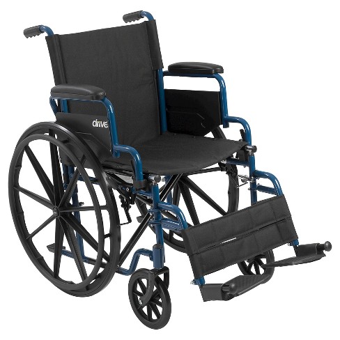 Drive Medical Blue Streak Wheelchair with Flip Back Desk Arms, Swing Away Footrests, 16" Seat - image 1 of 4