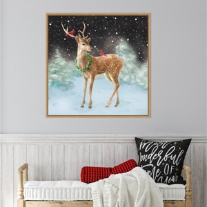 Amanti Art 30"x30" Woodland Celebration III Black by Danhui Nai Framed Canvas Wall Art Print - 1 of 4