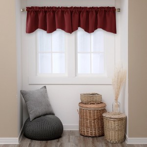 Deconovo Scalloped Rod Pocket Valance – Semi-Sheer Light-Filtering Curtain Panel - 1 of 4