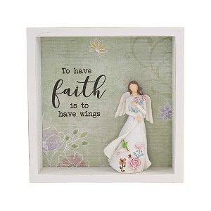 Home Decor 6.0 Inch Angel Shadow Box Springtine Uplifting Message Box Signs - 1 of 3