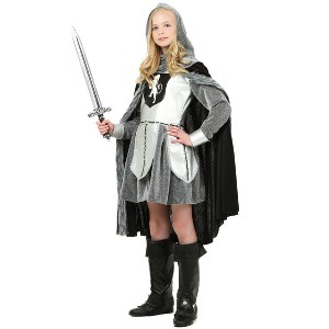 HalloweenCostumes.com One Size  Girl  Teen Warrior Knight Costume, Black/Gray - 1 of 1