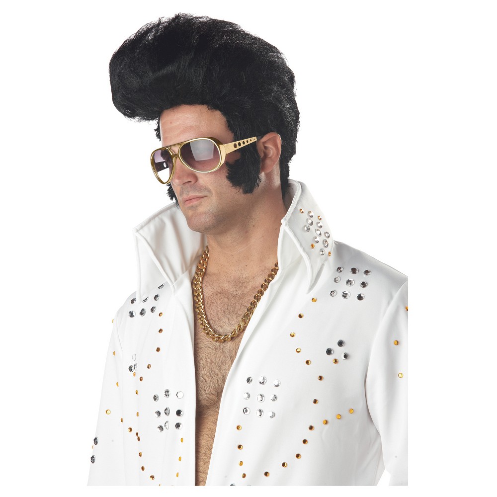 UPC 019519700356 product image for Rock N Roll Wig Black One Size, Men's | upcitemdb.com